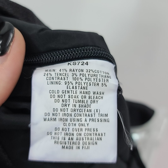 Kookai black faux leather trim pencil mini skirt - Picture 5 of 6